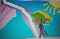 Child's version of David Hockney art