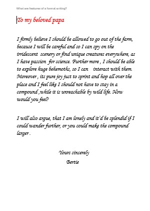Child's letter from Bertie
