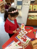 Child cutting shapes