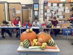 Still life harvest festival drawing