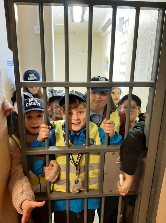 Children visiting the holding area
