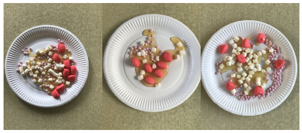 Components of blood made with sweets 