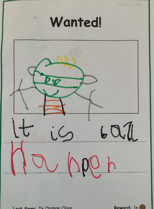 A Wanted Poster Designed By A Pupil 