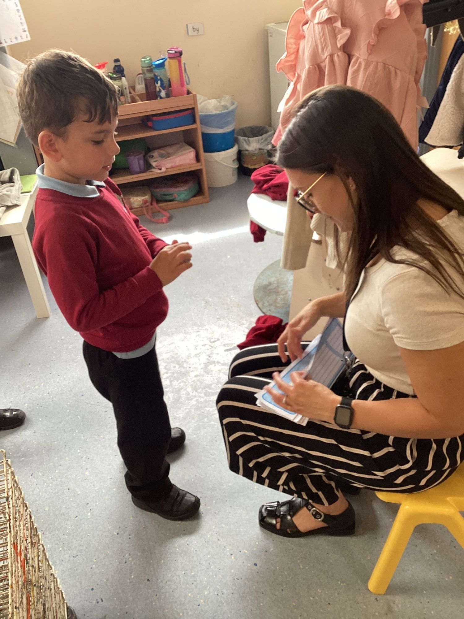 child learning with teacher