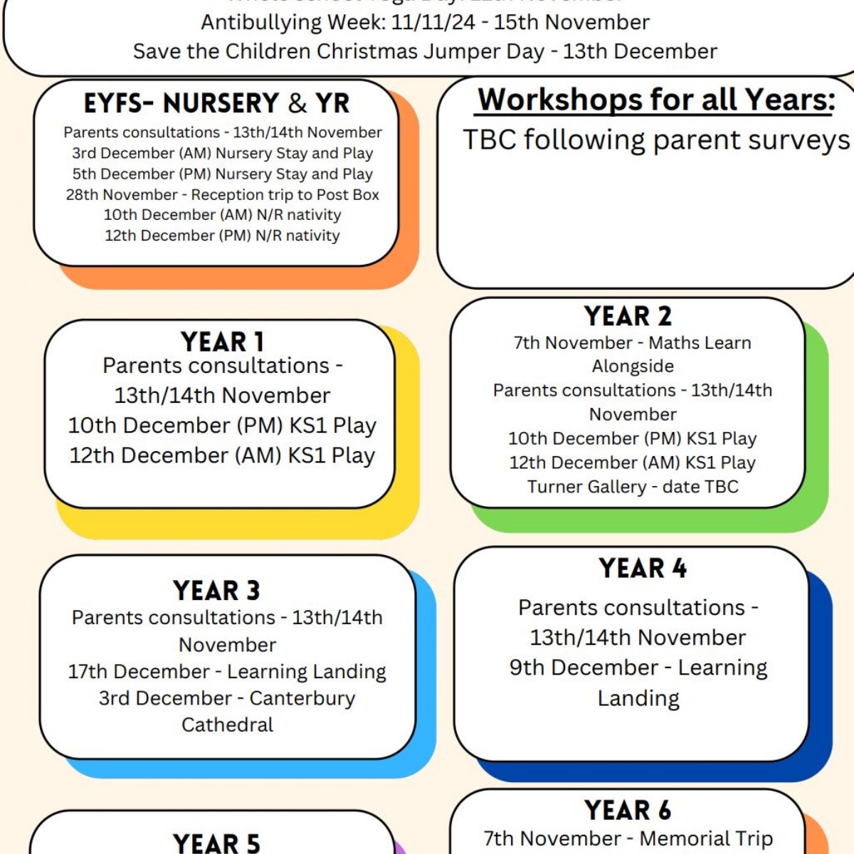 Key Dates for parents - term 2 - Vale View Primary School